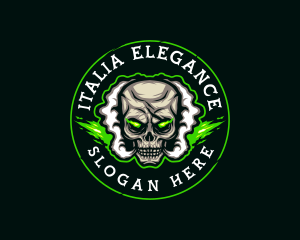 Smoke Vaping Skull logo design