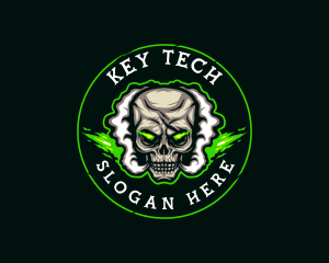 Smoke Vaping Skull logo design