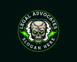 Smoke Vaping Skull logo design