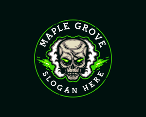 Smoke Vaping Skull logo design