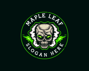 Smoke Vaping Skull logo design