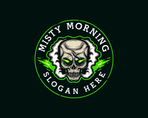 Smoke Vaping Skull logo design