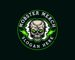 Gangster - Smoke Vaping Skull logo design