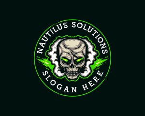 Smoke Vaping Skull logo design