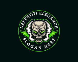 Smoke Vaping Skull logo design