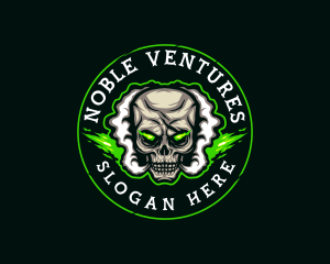 Smoke Vaping Skull logo design