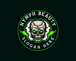 Smoke Vaping Skull logo design