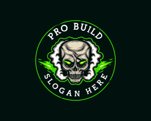 Smoke Vaping Skull logo design