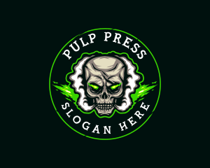 Smoke Vaping Skull logo design