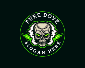 Smoke Vaping Skull logo design