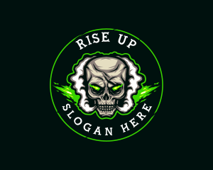 Smoke Vaping Skull logo design