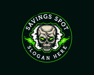 Smoke Vaping Skull logo design