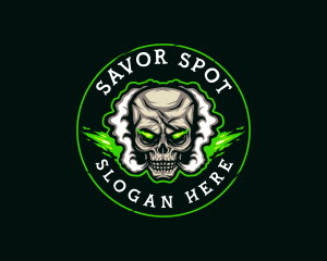 Smoke Vaping Skull logo design