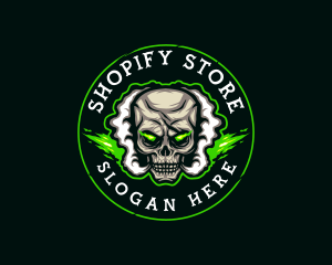 Smoke Vaping Skull logo design