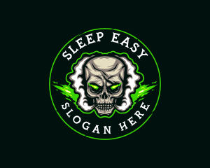 Smoke Vaping Skull logo design