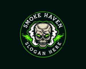 Smoking - Smoke Vaping Skull logo design