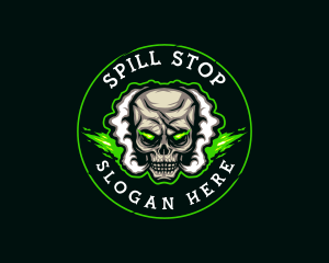 Smoke Vaping Skull logo design