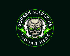 Smoke Vaping Skull logo design