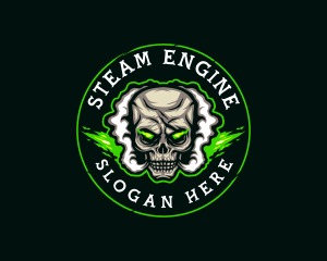 Smoke Vaping Skull logo design