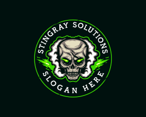 Smoke Vaping Skull logo design