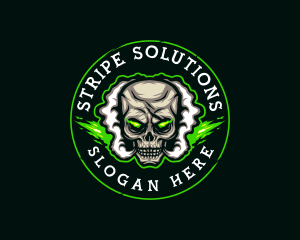 Smoke Vaping Skull logo design