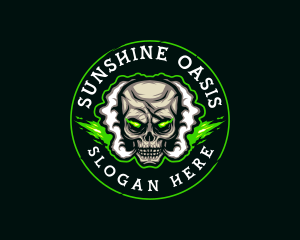 Smoke Vaping Skull logo design