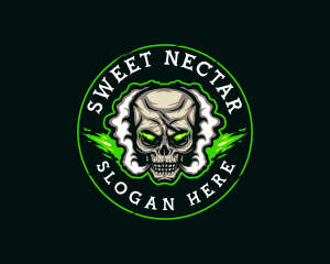 Smoke Vaping Skull logo design