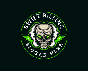 Smoke Vaping Skull logo design