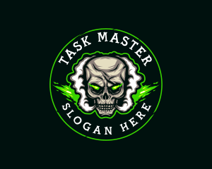 Smoke Vaping Skull logo design