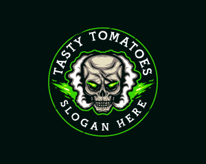 Smoke Vaping Skull logo design