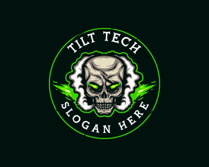 Smoke Vaping Skull logo design