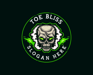 Smoke Vaping Skull logo design