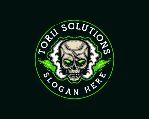 Smoke Vaping Skull logo design