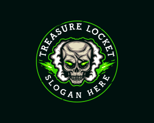 Smoke Vaping Skull logo design