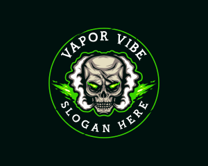 Smoke Vaping Skull logo design