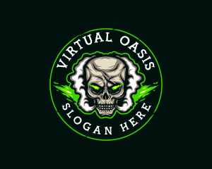 Smoke Vaping Skull logo design