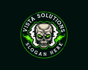 Smoke Vaping Skull logo design