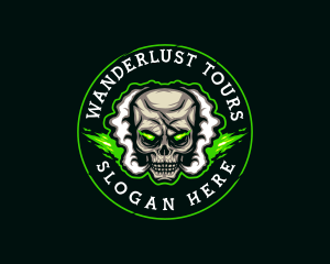 Smoke Vaping Skull logo design