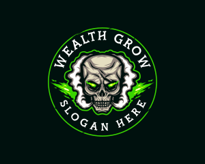 Smoke Vaping Skull logo design