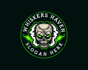 Smoke Vaping Skull logo design