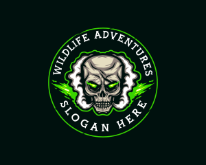 Smoke Vaping Skull logo design