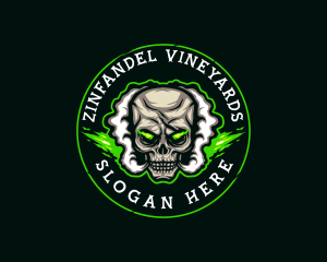 Smoke Vaping Skull logo design