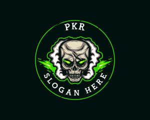 Smoke Vaping Skull logo design