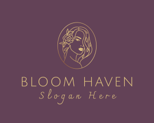 Floral Luxurious Woman logo design