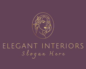 Floral Luxurious Woman logo design