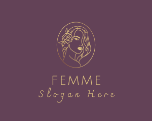 Floral Luxurious Woman logo design