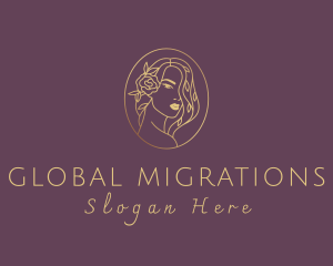 Floral Luxurious Woman logo design