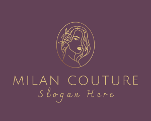 Floral Luxurious Woman logo design