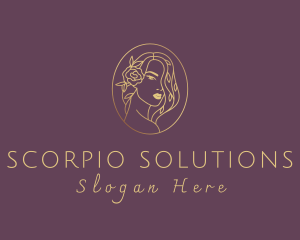 Floral Luxurious Woman logo design