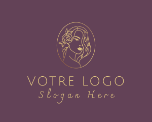 Haircut - Floral Luxurious Woman logo design